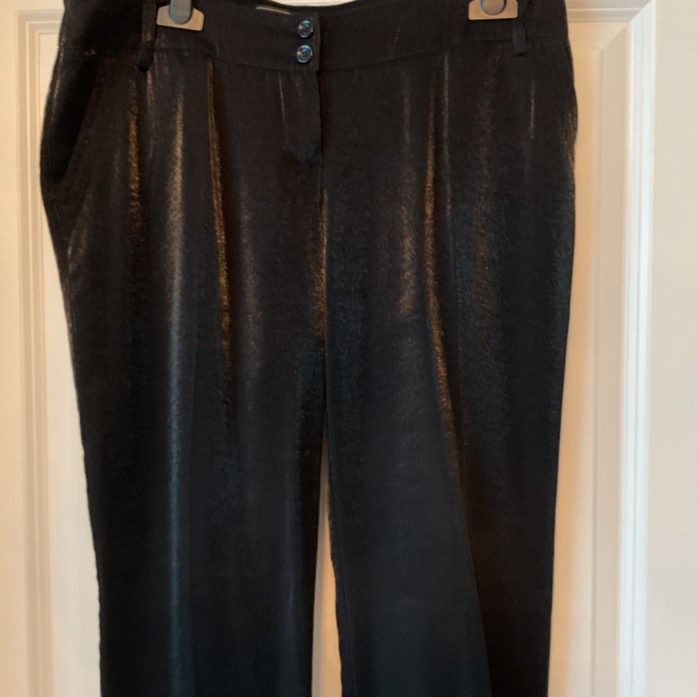 MOTIVI Black Pants size 10 Shiny Rayon/Wool blend - Picture 3 of 15